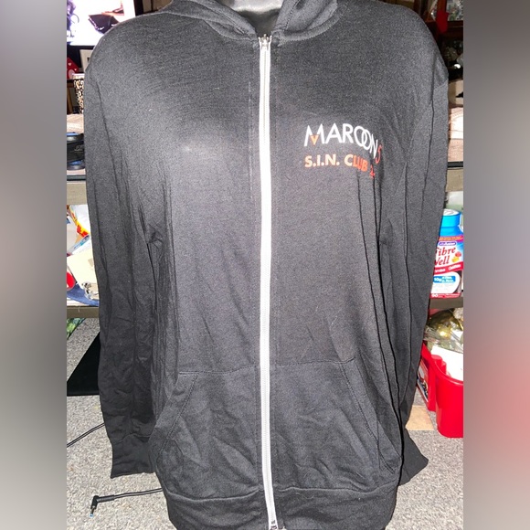 Maroon 5 S.I.N. Club 2015 Concert Zip Up Hoodie By Alternative Earth - Picture 5 of 6